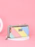 Colorblock Letter Graphic Kiss Lock Phone Wallet
