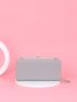 Colorblock Letter Graphic Kiss Lock Phone Wallet