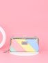 Colorblock Letter Graphic Kiss Lock Phone Wallet