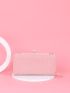 Color Block Patch Detail Kiss Lock Long Wallet