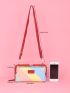 Color Block Patch Detail Kiss Lock Long Wallet