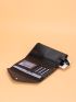 Letter Graphic Button Decor Long Wallet