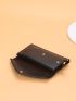 Letter Graphic Button Decor Long Wallet