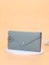 Letter Graphic Button Decor Long Wallet