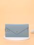 Letter Graphic Button Decor Long Wallet