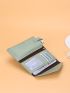 Letter Graphic Button Decor Long Wallet