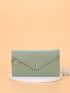 Letter Graphic Button Decor Long Wallet