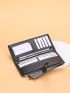 Crocodile Embossed Letter Graphic Long Wallet