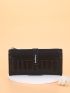 Crocodile Embossed Letter Graphic Long Wallet