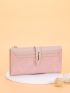 Letter Graphic Crocodile Embossed Long Wallet