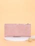 Letter Graphic Crocodile Embossed Long Wallet