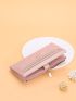 Letter Graphic Crocodile Embossed Long Wallet