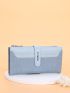 Crocodile Embossed Letter Graphic Long Wallet