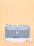 Crocodile Embossed Letter Graphic Long Wallet