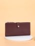 Button Decor Long Wallet