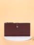 Button Decor Long Wallet