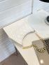Quilted Detail Chain Baguette Bag