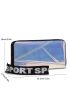 Holographic Letter Graphic Long Wallet