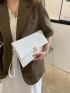 Metal Lock Flap Square Bag