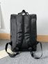 Metal Buckle Decor Flap Backpack