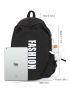 Letter Graphic Drawstring Decor Backpack