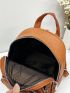 Litchi Embossed Multi Zipper Functional Backpack