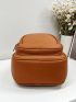 Litchi Embossed Multi Zipper Functional Backpack