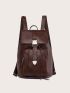 Minimalist Release Buckle Decor Flap Backpack