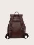 Minimalist Release Buckle Decor Flap Backpack