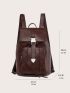 Minimalist Release Buckle Decor Flap Backpack