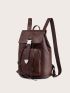 Minimalist Release Buckle Decor Flap Backpack
