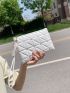 Quilted Studded & Tassel Decor Square Bag