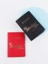 2pcs Metallic Slogan Graphic Passport Case