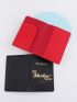 2pcs Metallic Slogan Graphic Passport Case