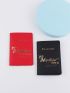 2pcs Metallic Slogan Graphic Passport Case