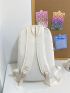 Letter Patch Decor Functional Backpack With Bag Charm
