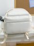 Letter Patch Decor Functional Backpack With Bag Charm