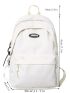 Letter Patch Decor Functional Backpack With Bag Charm