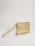 Crocodile Embossed Flap Square Bag