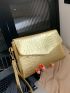 Crocodile Embossed Flap Square Bag