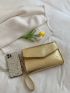 Crocodile Embossed Flap Square Bag