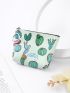 Cactus & Letter Graphic Coin Purse