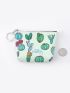 Cactus & Letter Graphic Coin Purse