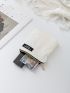 Floral Graphic Letter Patch Coin Case