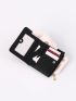 Letter Patch Textured Small Wallet