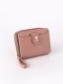 Shell & Faux Pearl Decor Small Wallet With Wristlet