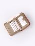 Shell & Faux Pearl Decor Small Wallet With Wristlet