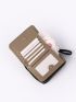 Shell & Faux Pearl Decor Small Wallet With Wristlet