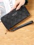 Letter Patch Quilted Pattern Long Wallet