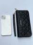 Letter Patch Quilted Pattern Long Wallet